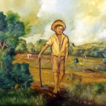 Tillum Bernard, Le petit planteur, 1992, huile sur toile, 57 x 45 cm